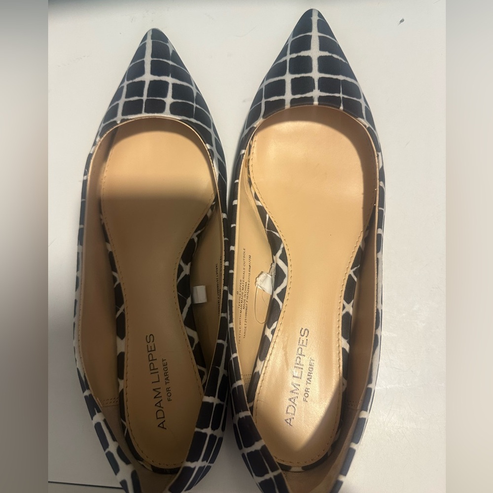 Adam Lippes Black and White Patterned Flats